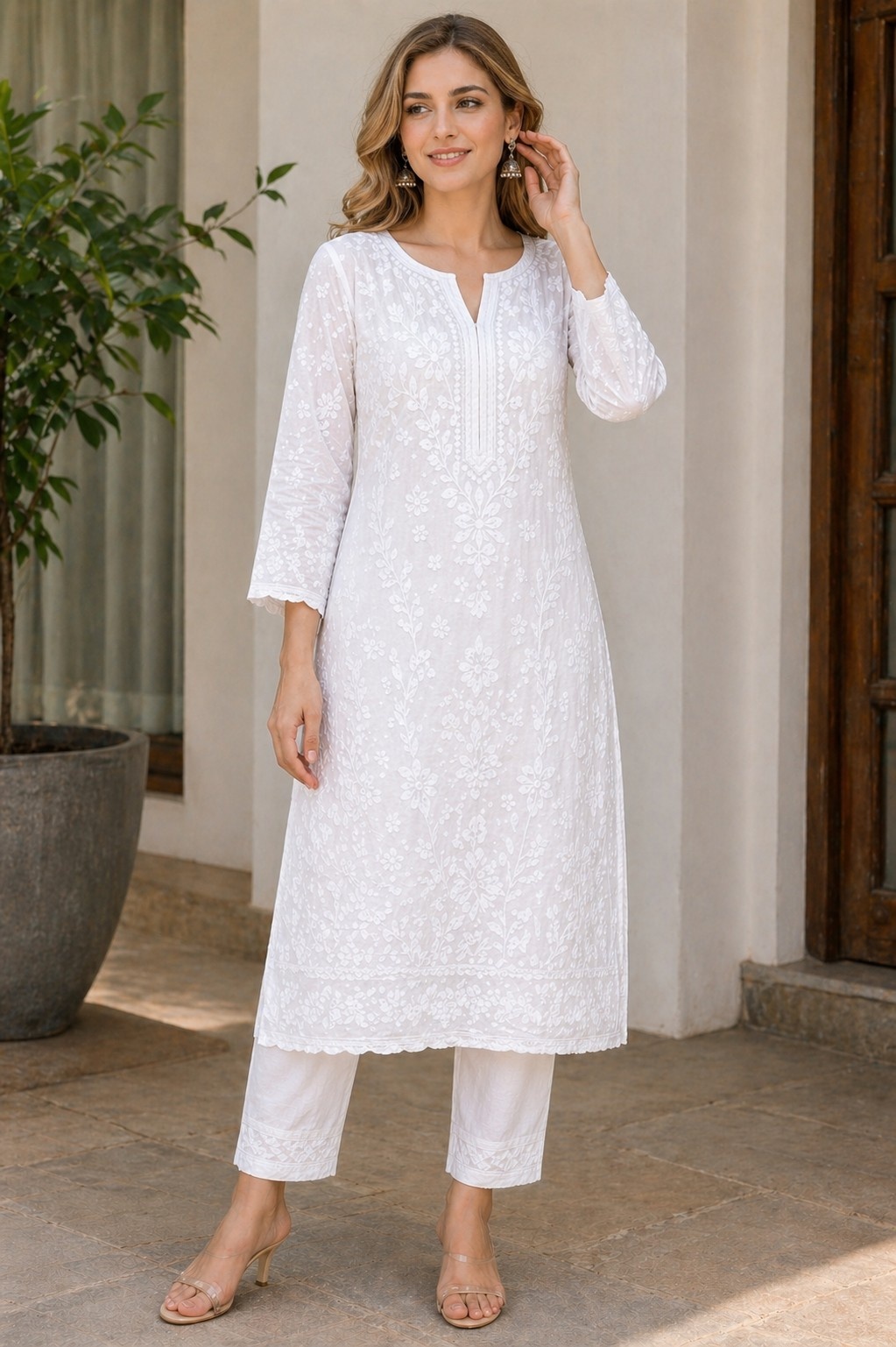 Short Chikankari Kurti